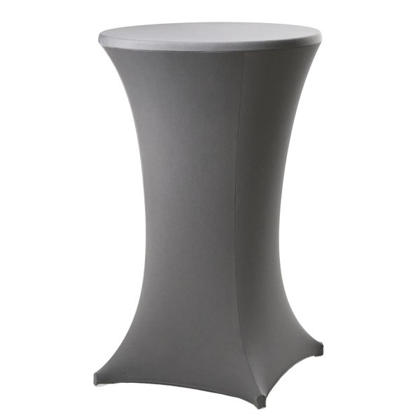 Stehtischhusse aus Stretch-Material in Anthrazit für runde Stehtische.