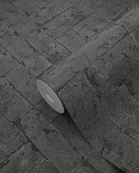 Tapetenrolle mit Steinmuster für die Wandgestaltung