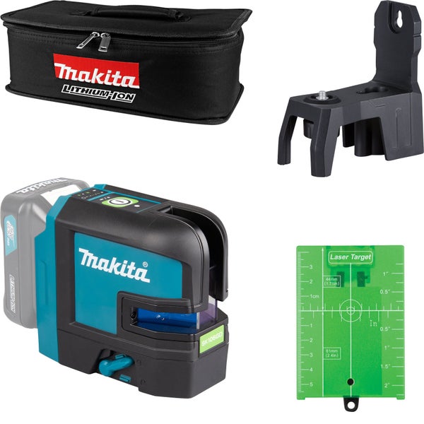 Makita Kreuzlinienlaser Set mit Tasche, Halterung und Zieltafel