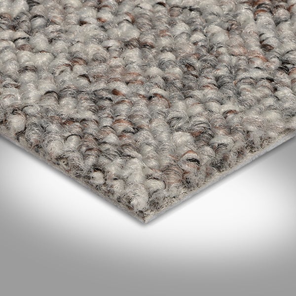Teppichboden grau Meterware mit Vliesrücken mit Schlingen Struktur 200 cm Breite (Meterware)