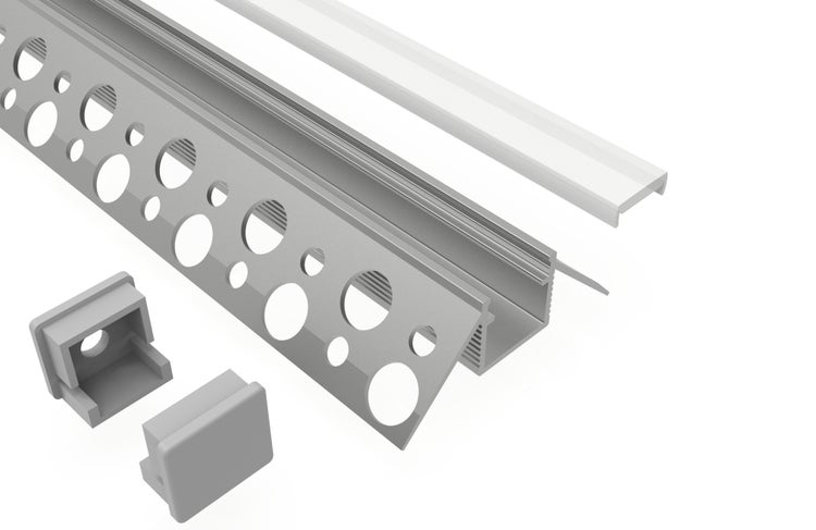 LED-Profil mit Abdeckung und Endkappen