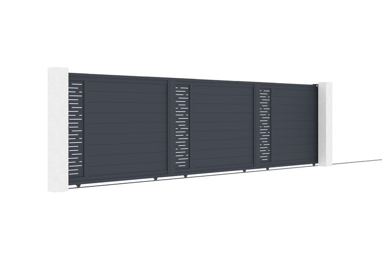 Schiebetor 6m ARLBERG H.160 graues Aluminium