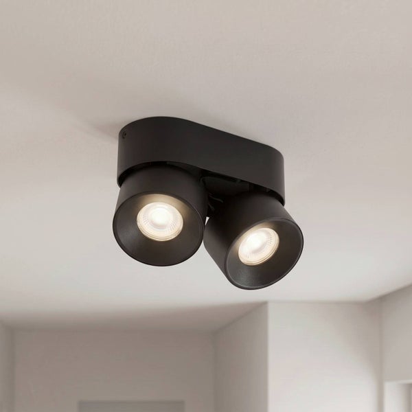 Doppelte LED Deckenleuchte mit verstellbaren Spots in modernem Design für die Zimmerbeleuchtung