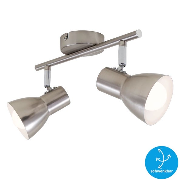 Deckenleuchte Spotleuchte Retro schwenkbar E14 25 W silber Metall Briloner