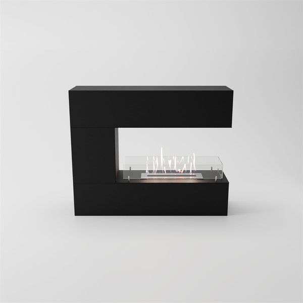GLOW FIRE Ethanol Kamin 'Oakland mini' | Ethanolofen in schwarz mit 3 Std. Brenndauer und 3 KW Heizleistung | BxHxT: 110x90x30 cm