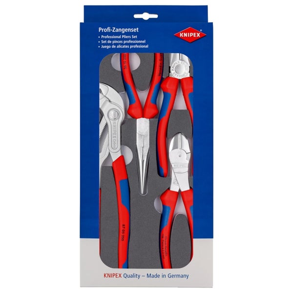 Knipex Zangen-Set Basic Chrom 4tlg. in Schaumstoffeinlage - 002001V17