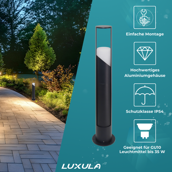 Luxula Außenleuchte aus Aluminium, geeignet für GU10 Leuchtmittel bis 35 Watt, Schutzklasse IP54