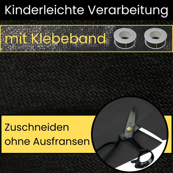 AMF Life Dachunterspannbahn, Dachfolie, Dampfsperre, anthrazit, 1,5m x 25m + 2x Klebeband Schwarz