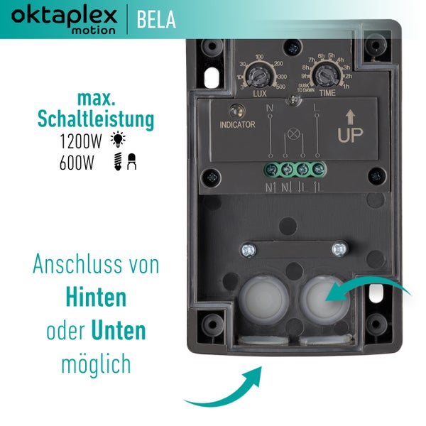 Oktaplex Bela 2er Set Dämmerungsschalter Außen mit Timer IP65 230V anthrazit