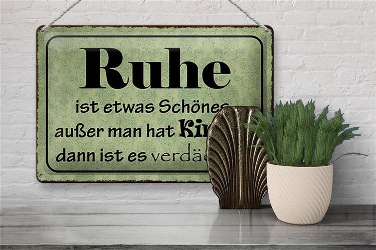Blechschild Spruch 30x20cm Ruhe ist etwas schönes außer
