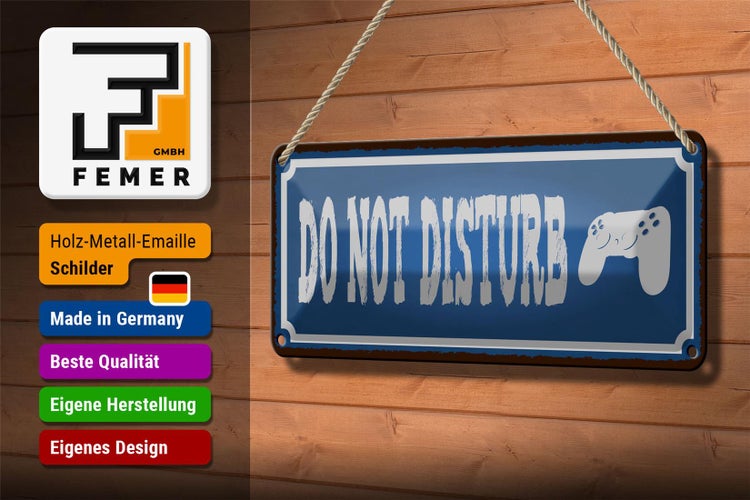 Blechschild Spruch 27x10cm do not disturb nicht stören Dekoration