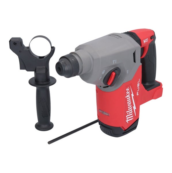 Milwaukee Akku-Kombihammer Fuel mit Milwaukee Logo, Zusatzhandgriff und Tiefenanschlag.