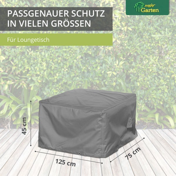 Mehr Garten - Premium Loungehocker-Abdeckung: 125(B)x75(T)x45(H) cm I Robuste Schutzhülle für Gartenmöbel I wasserdicht und wetterfest aus Oxford 600D Gewebe I Lichtgrau