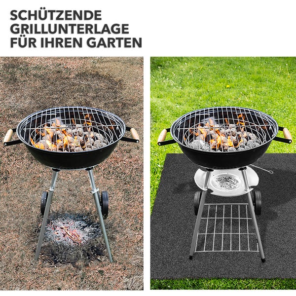 FLOORDIREKT Grillmatte Dalton BBQ Matte Grillschutzmatte Schwer Entflammbar 100 x 100 cm