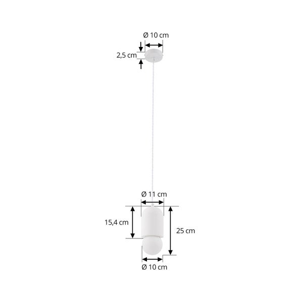 Lindby Pendelleuchte Nielson (Modern) in Weiß aus Gips/Ton (1 flammig, E27) - Deckenlampe Esstischlampe Hängelampe Hängeleuchte Wohnzimmerleuchte