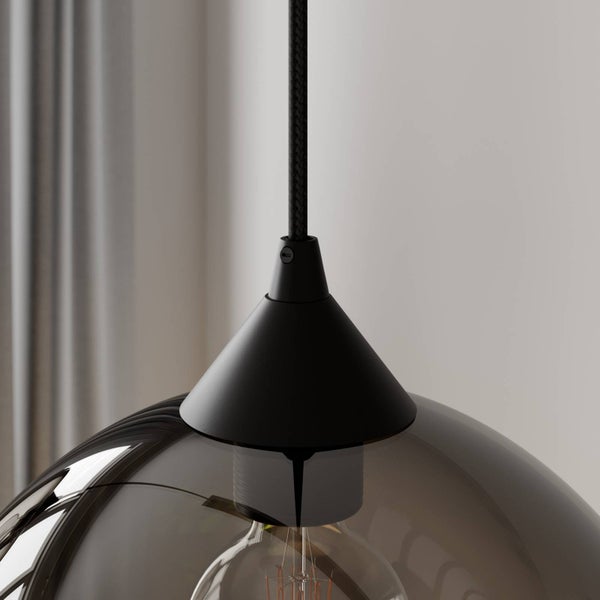Lindby Esstisch Pendelleuchte Glas rauchgrau, Hängeleuchte Rauchglas Esszimmer 3x E27 ohne Leuchtmittel Hängelampe Wohnzimmer Esszimmerlampe
