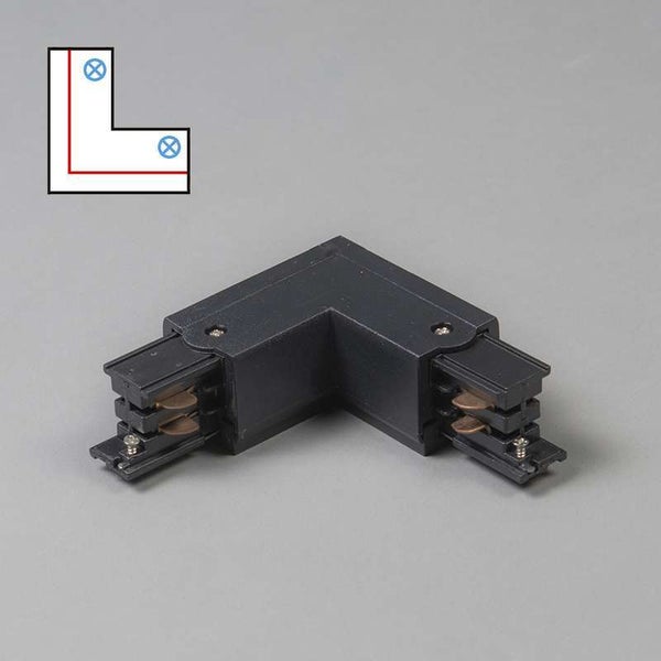 L-Verbinder für 3-Phasenschiene schwarz links - 3-phasig