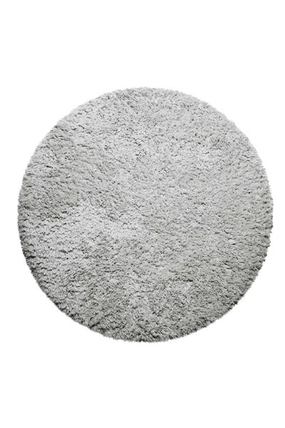 Nachhaltiger Teppich Rund Grau Silber soft & weich Matteo Homie Living 120 cm rund