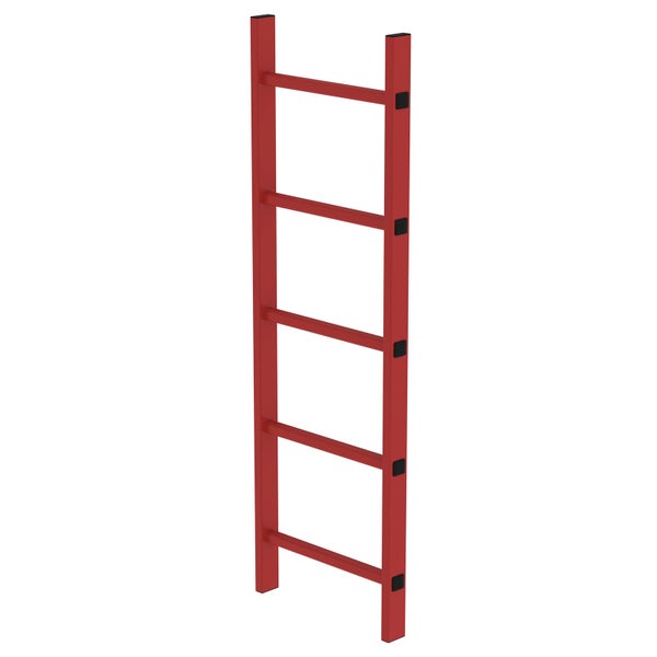 Freistehende rote Leiter mit Sprossen