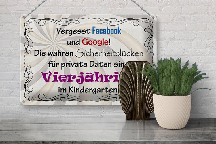 Blechschild Spruch 30x20cm vergesst facebook und google