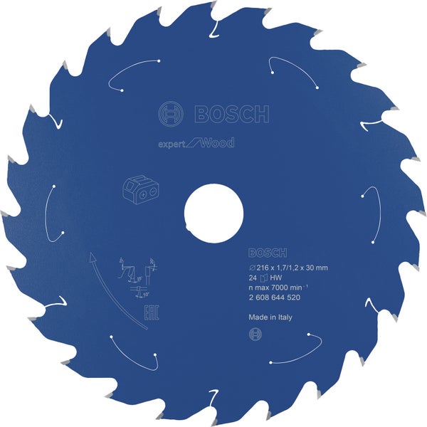 Bosch Kreissägeblatt Expert for Wood für Akku-Tischkreissägen 216 x 1,7 x 30 mm 24 - 2608644520