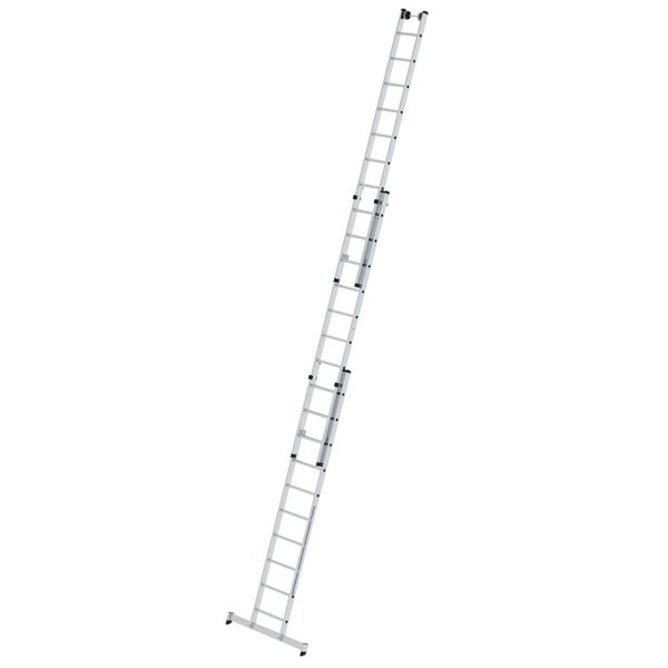 PROREGAL Sprossen-Mehrzweckleiter 3-Teilig mit Traverse und Wandlaufrollen 3 x 10 Sprossen