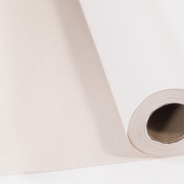 Leinwandrolle BK Bleached 380gsm 1x10 m, 100% Baumwolle, geblichen weiß
