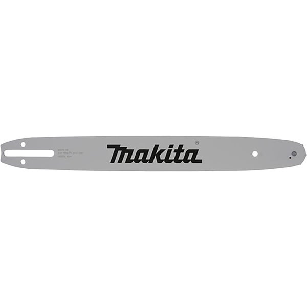 Makita Führungsschiene für Kettensägen aus Metall mit Makita Logo.