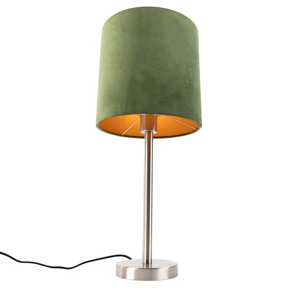 Tischleuchte mit Schirm und Metallsockel