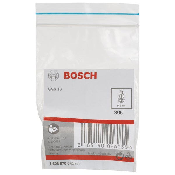 Bosch GGS 16 Spannmutter mit einem Durchmesser von 8 Millimetern in einer Verpackung
