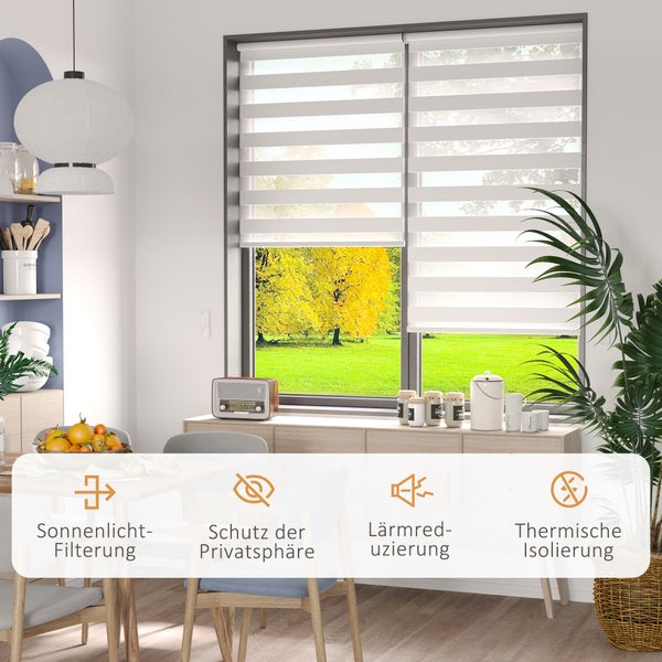 HOMCOM, Elektrischer Rollo, Fensterrollo mit Fernbedienung, 90L x 7B x 180H cm, Polyester, Weiß