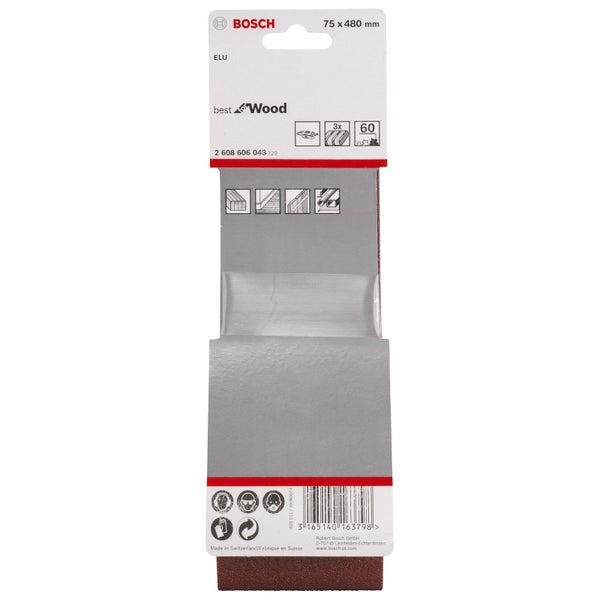Bosch PRO X440 Schleifband 75 x 480 mm 60 - 2608606043