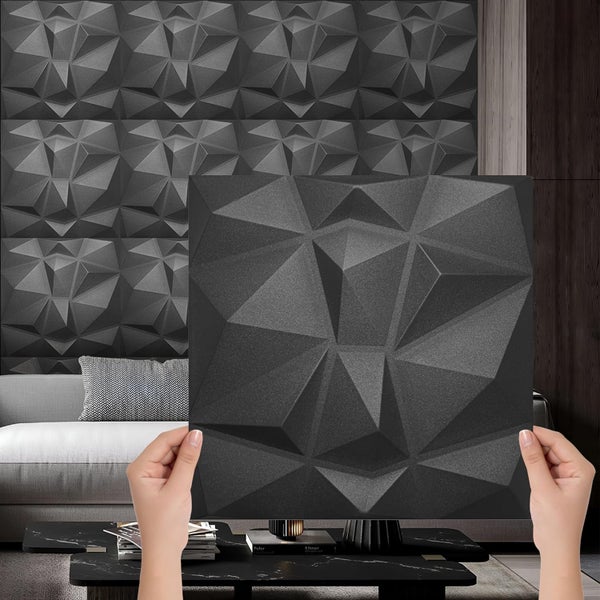 Polystyrol XPS Styropor 3D Paneelen Deckenpaneelen Dekoren 50x50cm 3mm stärke Diamant Schwarz
