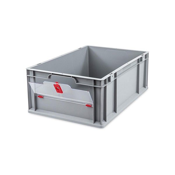 PROREGAL Eurobox NextGen Insight Cover HxBxT 22 x 40 x 60 44 Liter Niedrig/Rot Eurobehälter Transportbox