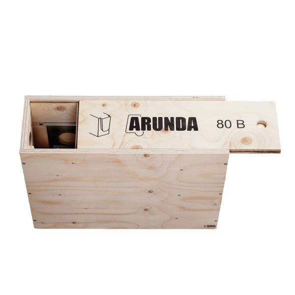 Arunda 80 B Holzbox mit Schiebedeckel fuer Frässchablonen
