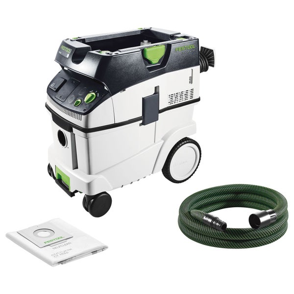 Festool Absaugmobil Cleantec inklusive Saugschlauch und Filtersack.