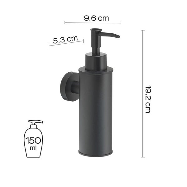 Runder Seifenspender 150 ml – Edelstahl/Duroplast/Messing/ verchromt | Seal