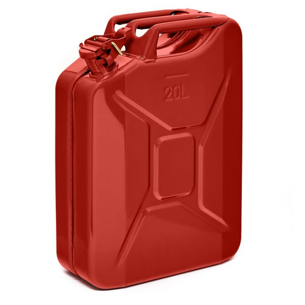 BW® Kraftstoffkanister Metall Benzinkanister 3x 20 Liter - Rot - RAL 3000 - TÜV-geprüft und UN-Zulassung - Made in Europe