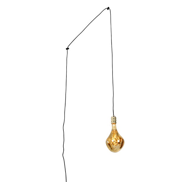Moderne Hängelampe gold mit Stecker inkl. LED Leuchtmittel dimmbar - Cavalux