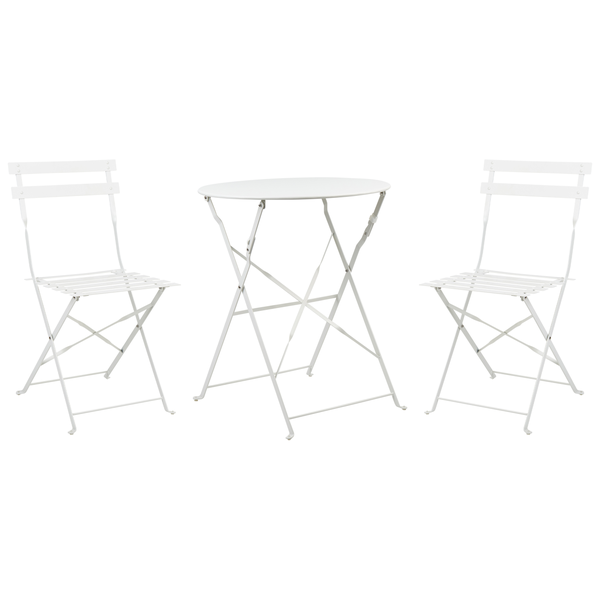 Bistro Set klappbar FIORI Metall Weiß