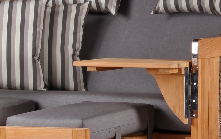 Strandkorb Rantum Grande Teak PE grey Dessin 544