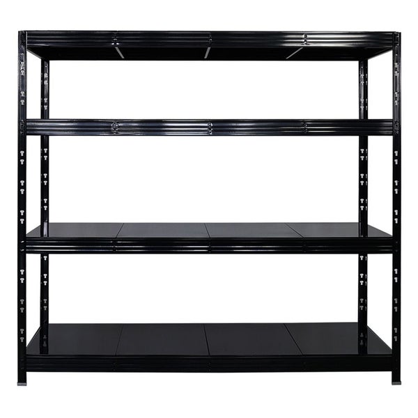 PROREGAL Mega Deal 2x Profi Schwerlastregal Rhino HxBxT 180x200x60cm 4 Stahlplatten-Ebenen Fachlast 500kg Schwarz