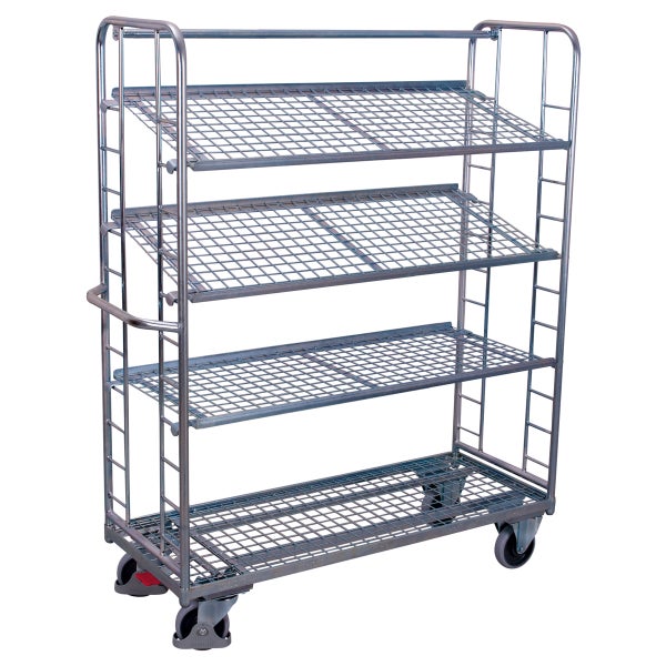 Rollwagen mit vier Gitterböden für den Transport und die Lagerung