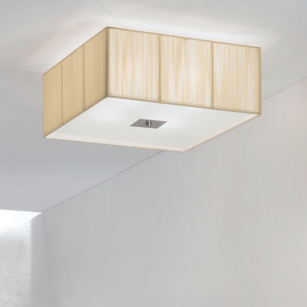 Stoff Deckenleuchte Emido 4 x E27 Beige