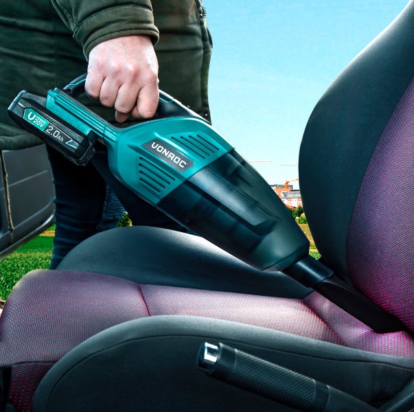 VONROC Kabelloser Staubsauger - 2 Akkus 2,0 Ah und Ladegerät 20 V Vpower - Staubbehälter 0,5 l - 3 Düsen und Verlängerung von 46 cm - Filter und Behälter abnehmbar und waschbar