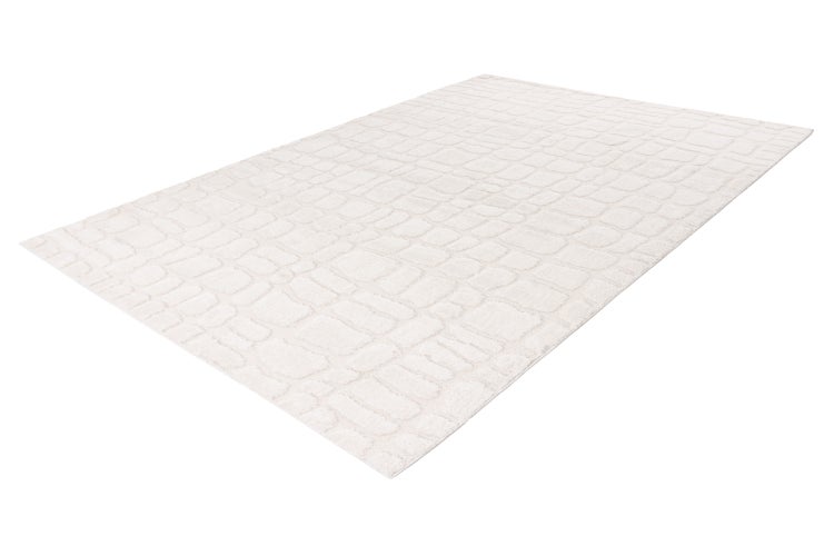 Rechteckiger Teppich mit modernem Reliefmuster in Struktur Optik