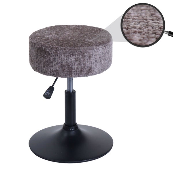 Höhenverstellbarer Hocker mit Stoffbezug