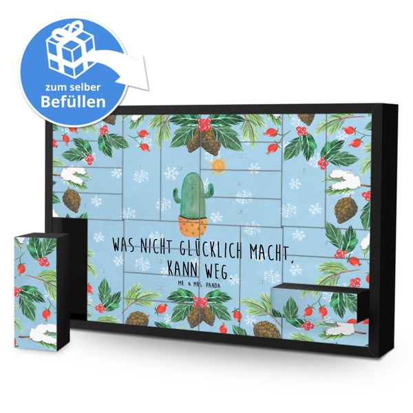 Mr. & Mrs. Panda Befüllbarer Adventskalender Kaktus Sonne - Blau Pastell