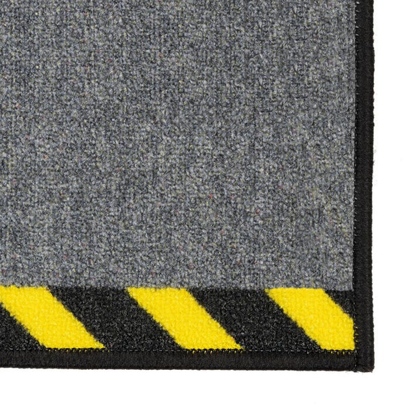 FLOORDIREKT Kabelmatte mit Warnumrandung - Rollenware - Sicherheitsmatte für Büro und Lager - Schwarz-Gelb - 60 x 800 cm