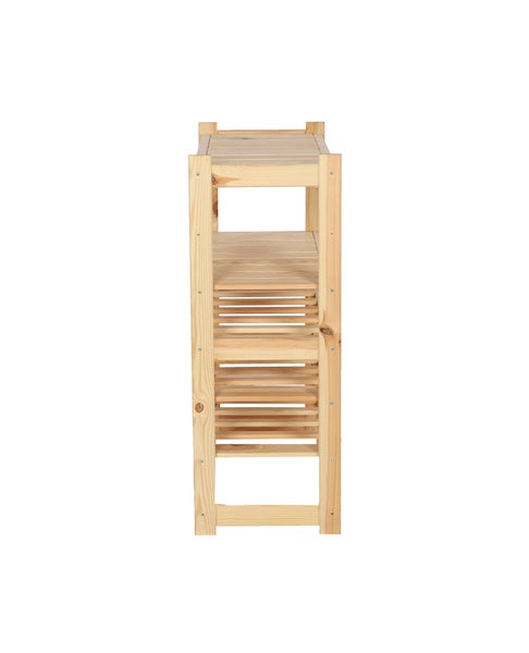 PROREGAL Weinregal SPREEWALD HxBxT 86x70x33cm 18 Flaschen auf 3 Ebenen + 2 Ablagen Massives Kiefernholz Natur